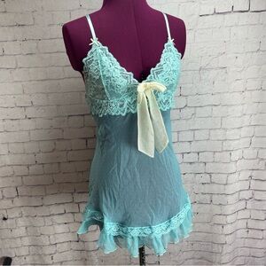 Victorias Secret Sexy little things size medium light blue sheer night gown